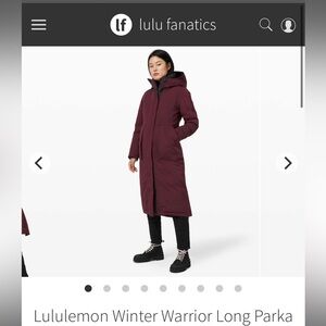 Lululemon Winter Warrior Long Parka